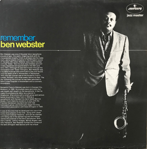 Ben Webster - Remember Ben Webster (LP)