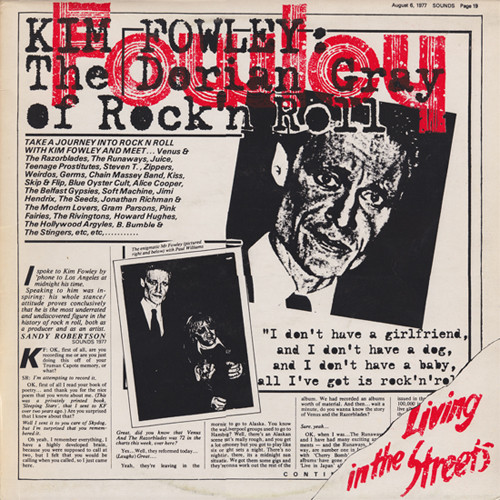 Kim Fowley - Living In The Streets (LP)