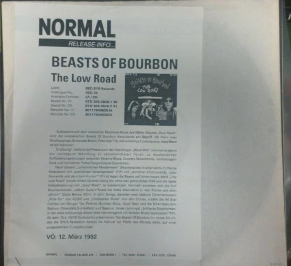 The Beasts Of Bourbon - The Low Road (LP)